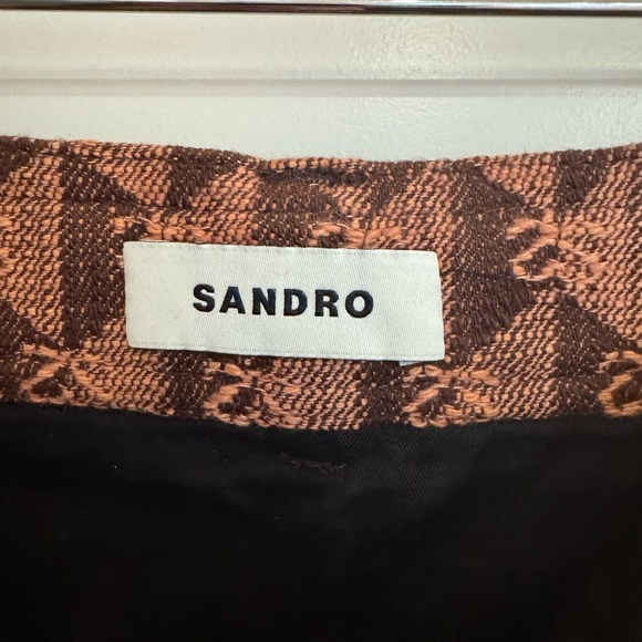 Sandro Geometric Brown Mini Skirt. - Picture 5 of 6